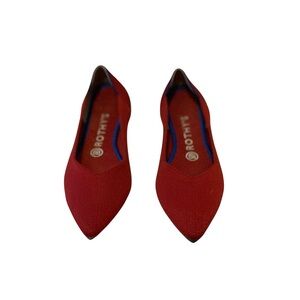 Rothy's Red Flats Elegant Pointed-Toe Design